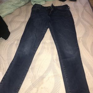 High rise blue jeans